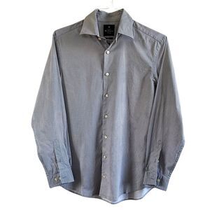 Ben Sherman Dress Shirt Button Down Men’s Size M Gray Stretch Geometric Print